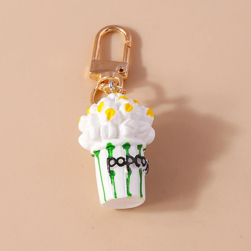 3D Deco Popcorn Charm Clip Keyring (5 Colours)