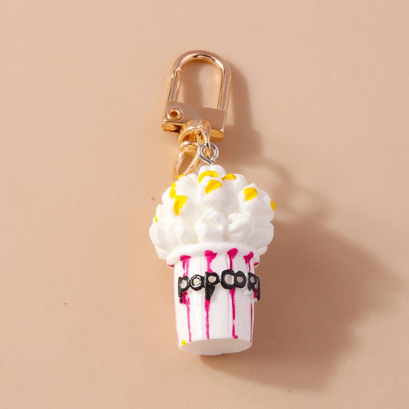 3D Deco Popcorn Charm Clip Keyring (5 Colours)