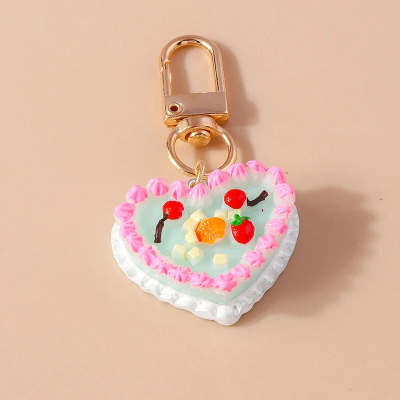 3D Deco Cake Charm Clip Keyring (5 Colours)