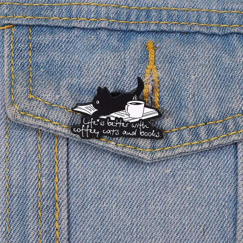 Bookish Cat Enamel Pin