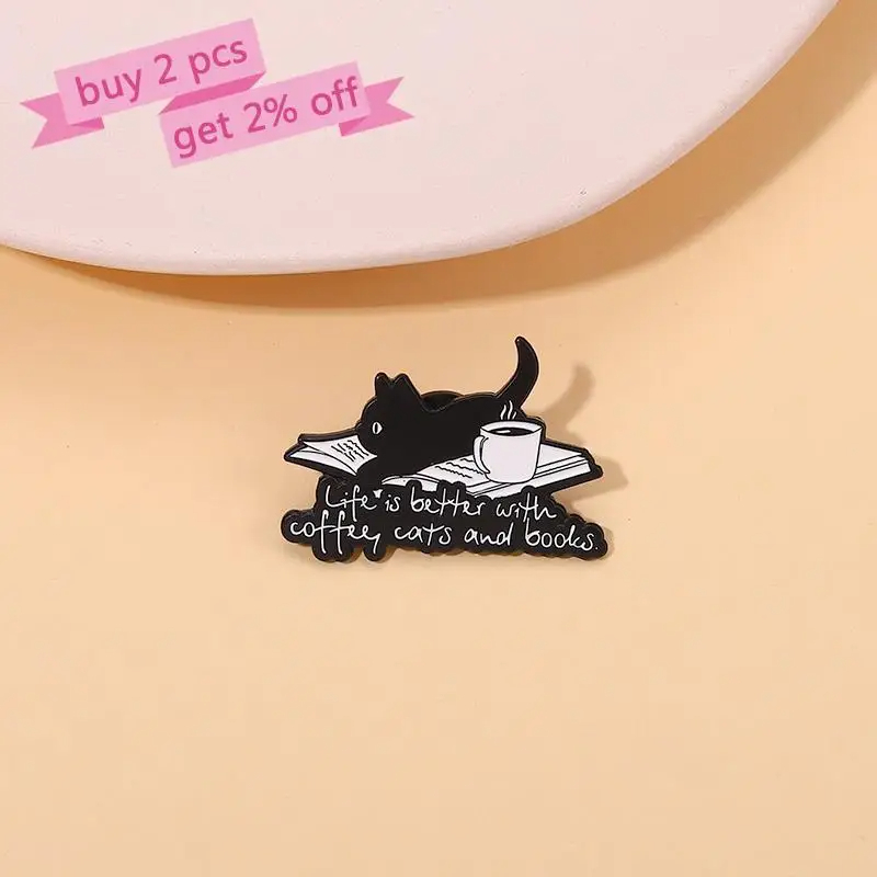 Bookish Cat Enamel Pin