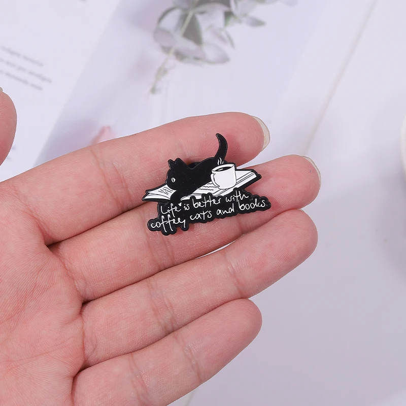 Bookish Cat Enamel Pin