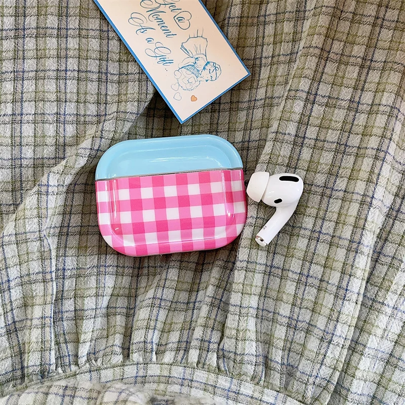 Gingham AirPods Charger Case Cover with Mini Tote Bag (2 Colours)