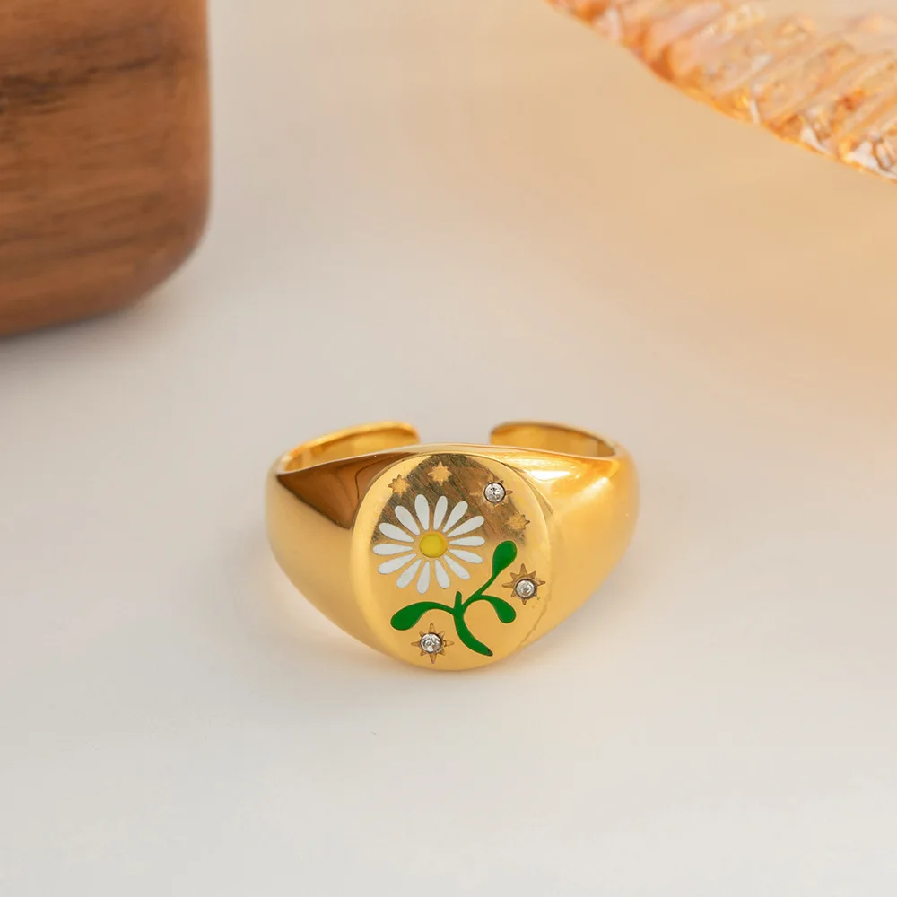 Daisy Sparkle Seal Ring