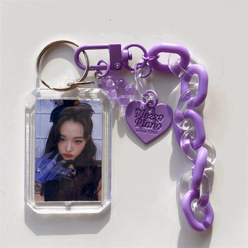 Acrylic Charm Chain Photo Frame Keychain (8 Colours)