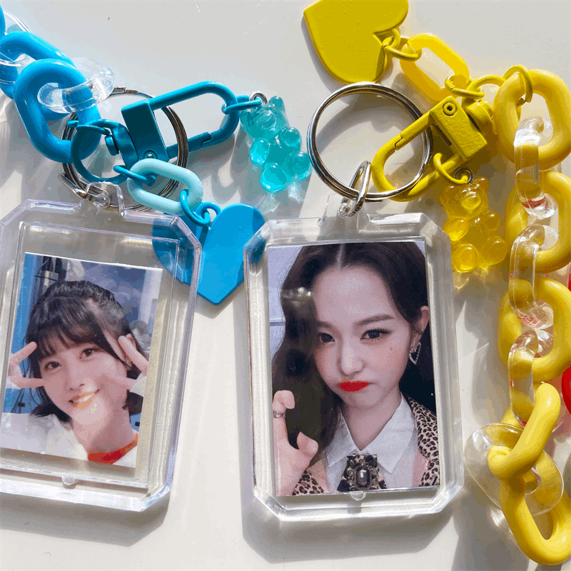 Acrylic Charm Chain Photo Frame Keychain (8 Colours)