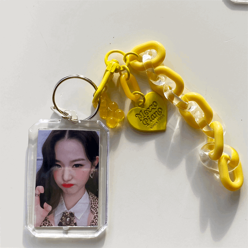 Acrylic Charm Chain Photo Frame Keychain (8 Colours)