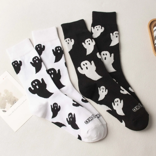 Ghost Pattern Crew Socks (2 Colours)