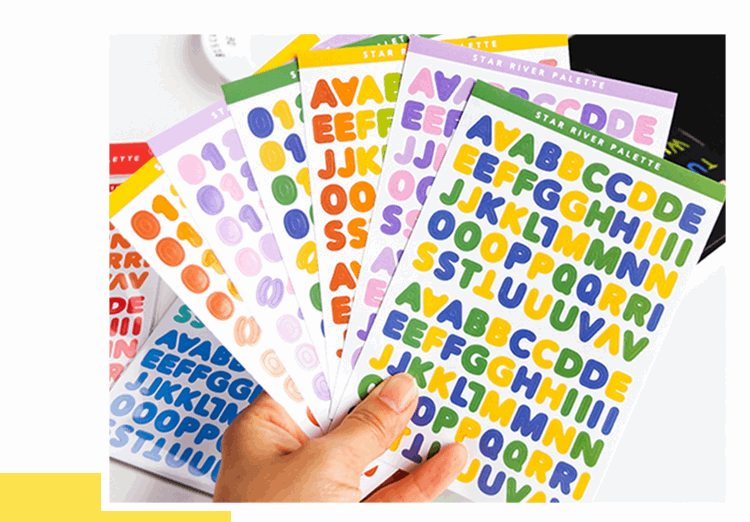 Alphabet Letter Sticker Sheet Set (6 Sheets)