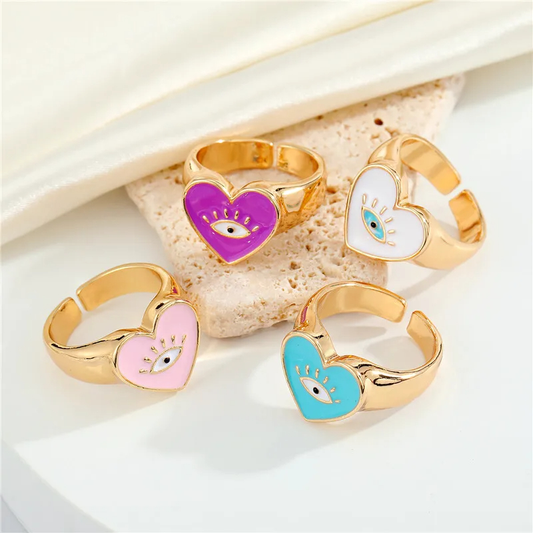 Heart Shaped Eye Ring (4 Designs)