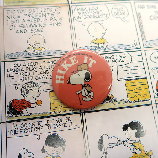 Snoopy Peanuts Comics Beagle Scout "Hike It" Can Badge