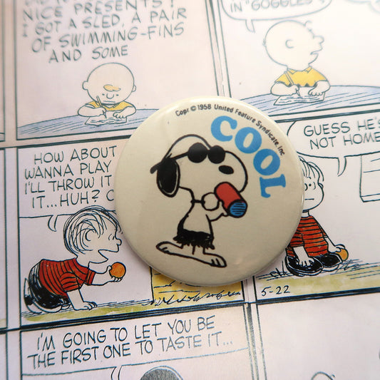 Snoopy Peanuts Comics Joe Cool "Cool" 44MM Can Badge