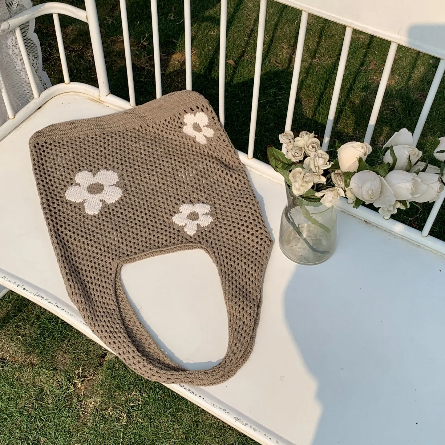 Daisy Knitted Tote (10 Colours)