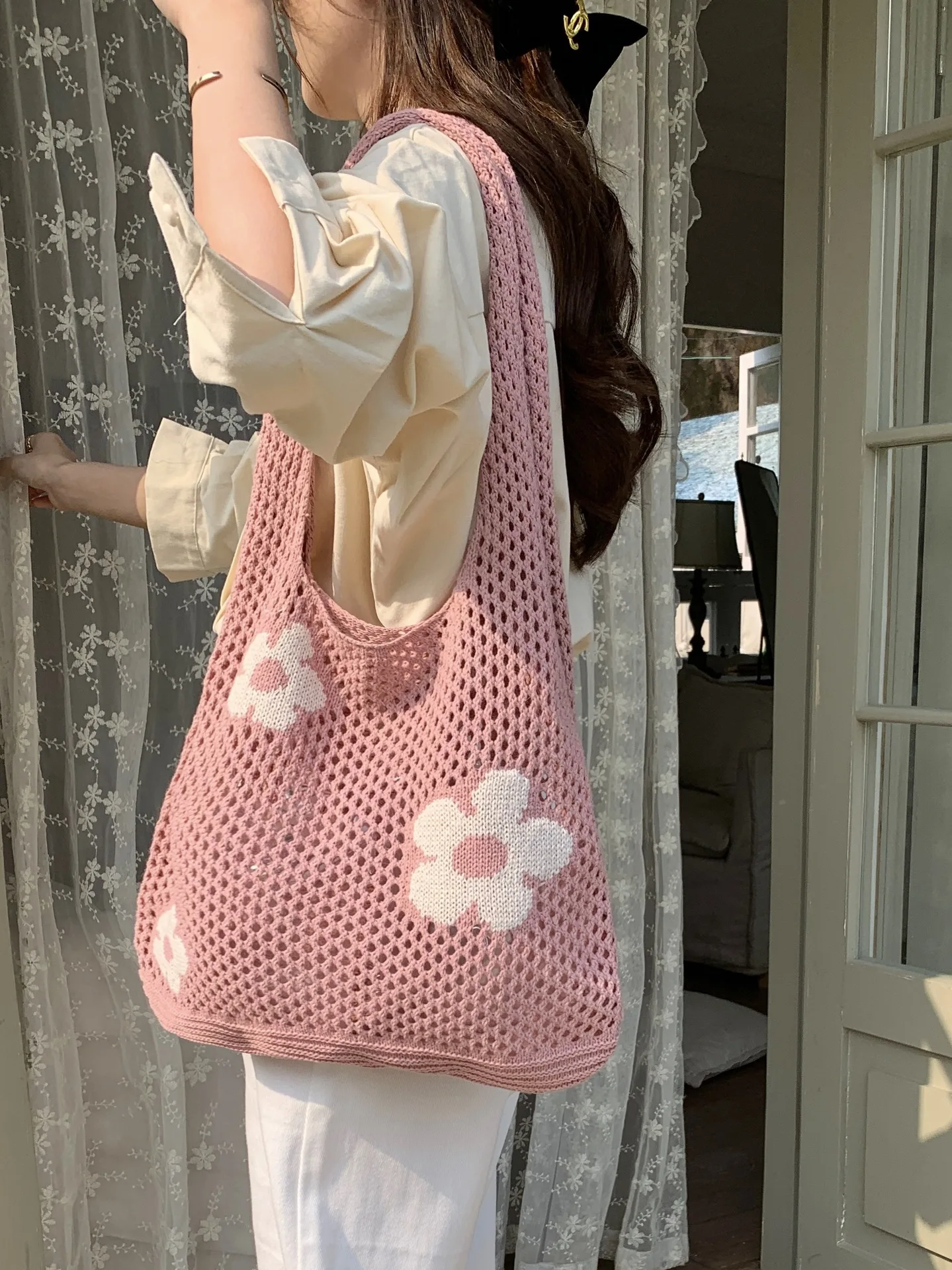 Daisy Knitted Tote (10 Colours)