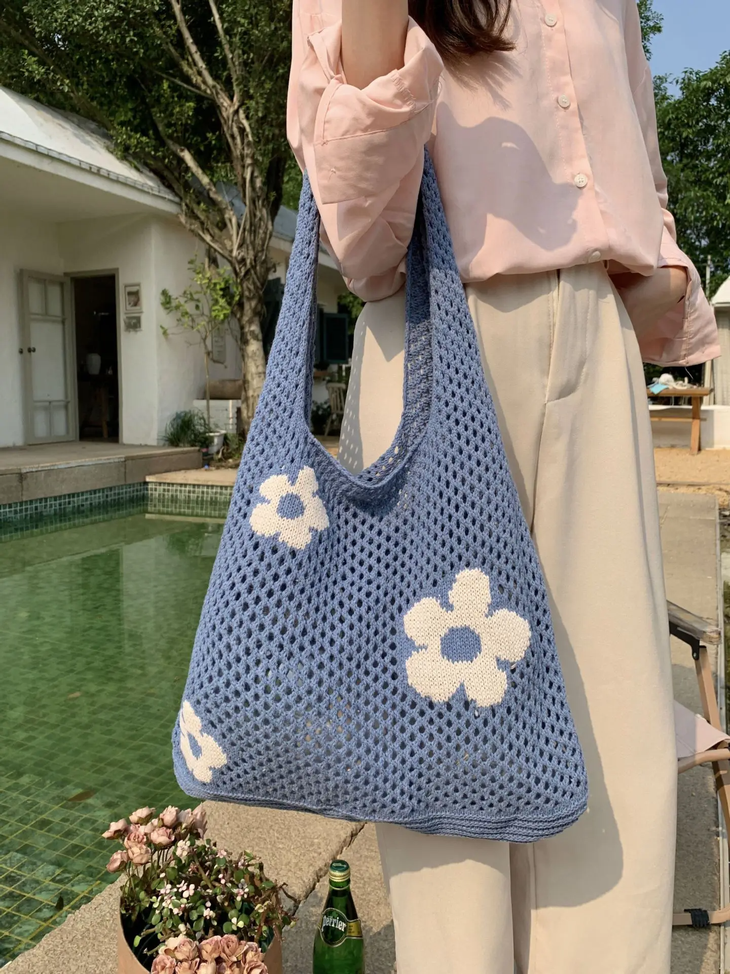 Daisy Knitted Tote (10 Colours)