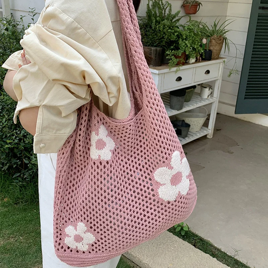 Daisy Knitted Tote (10 Colours)