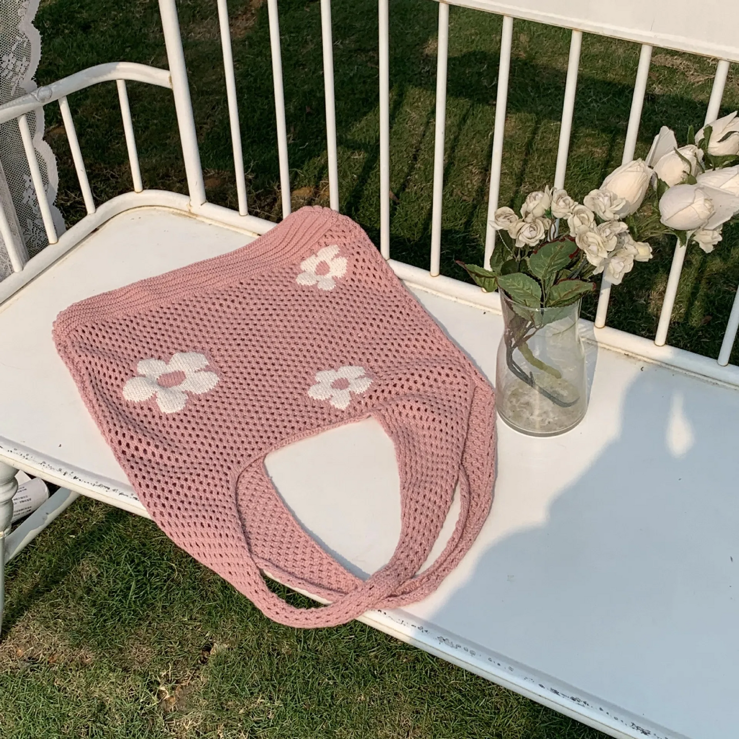 Daisy Knitted Tote (10 Colours)