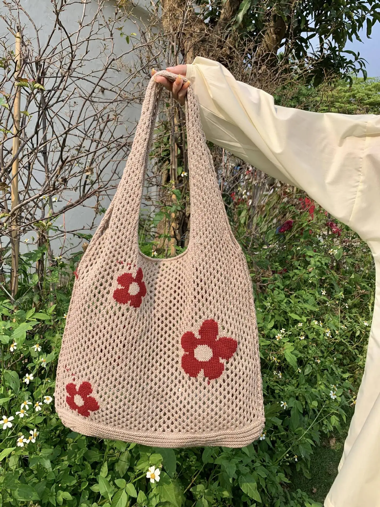 Daisy Knitted Tote (10 Colours)