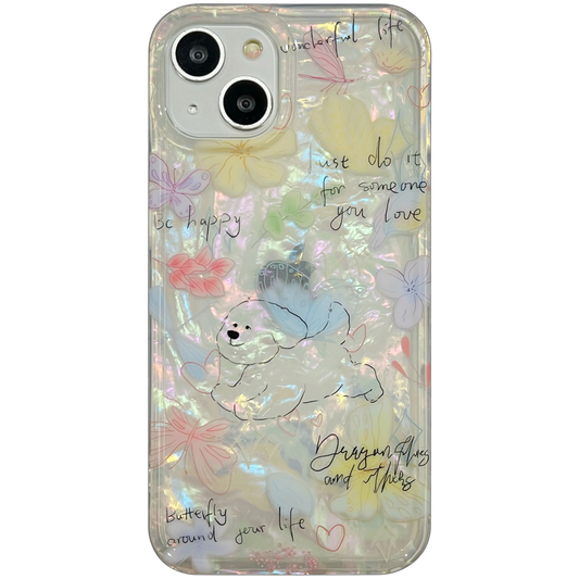 Doodle Puppy Pearlescent iPhone Case