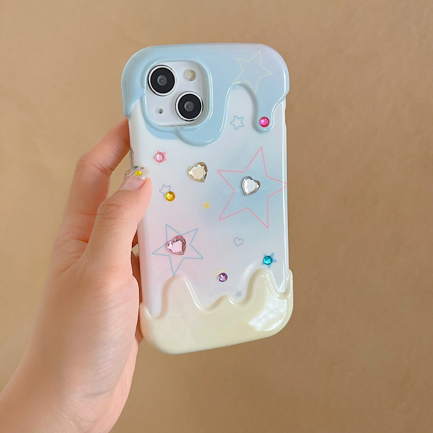 Dripping Ice Cream iPhone Case with 3D stickers