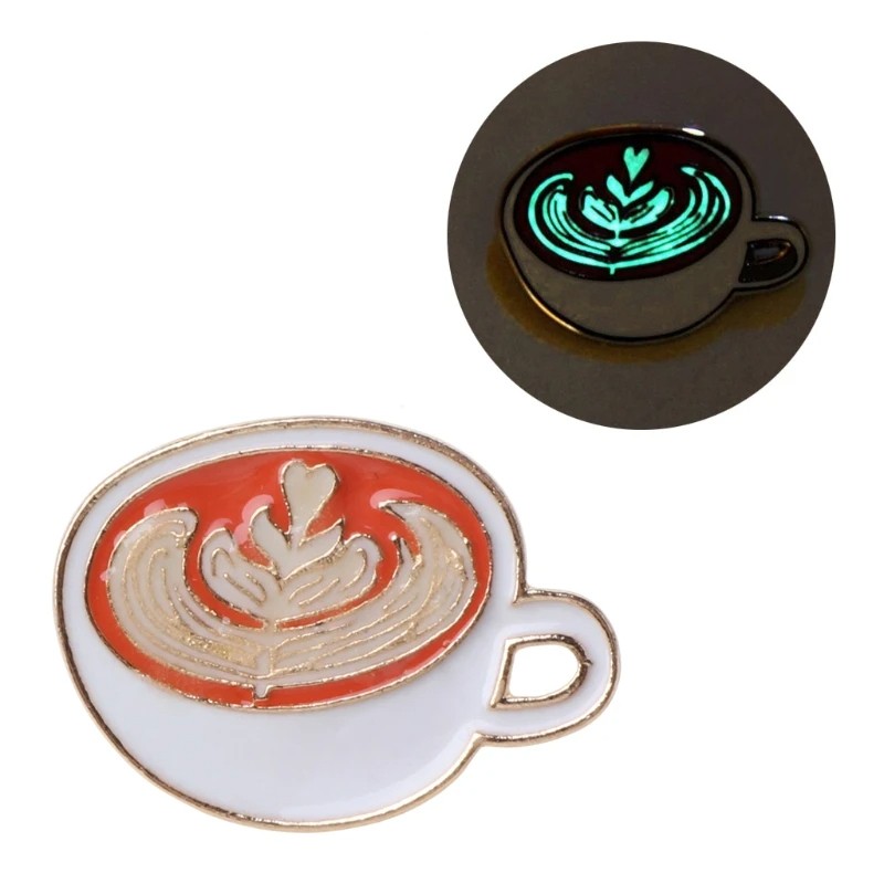 Glow in the Dark Coffee Cup Enamel Pin