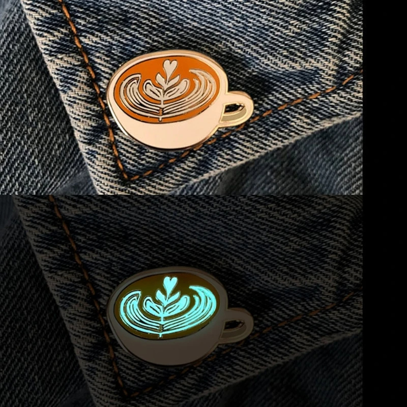 Glow in the Dark Coffee Cup Enamel Pin