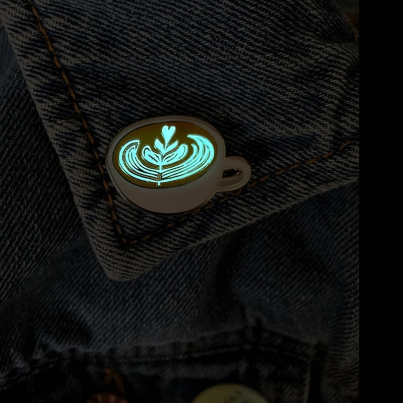 Glow in the Dark Coffee Cup Enamel Pin