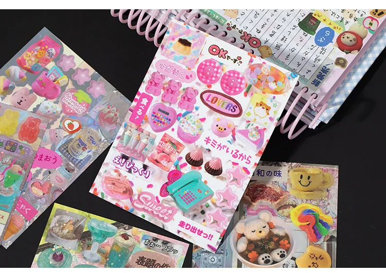 y2k Showa Scrap Sticker Sheet Booklets (45 sheets)