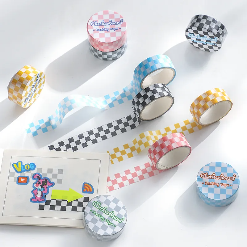 Checkerboard Pattern Masking Tape (6 Colours)