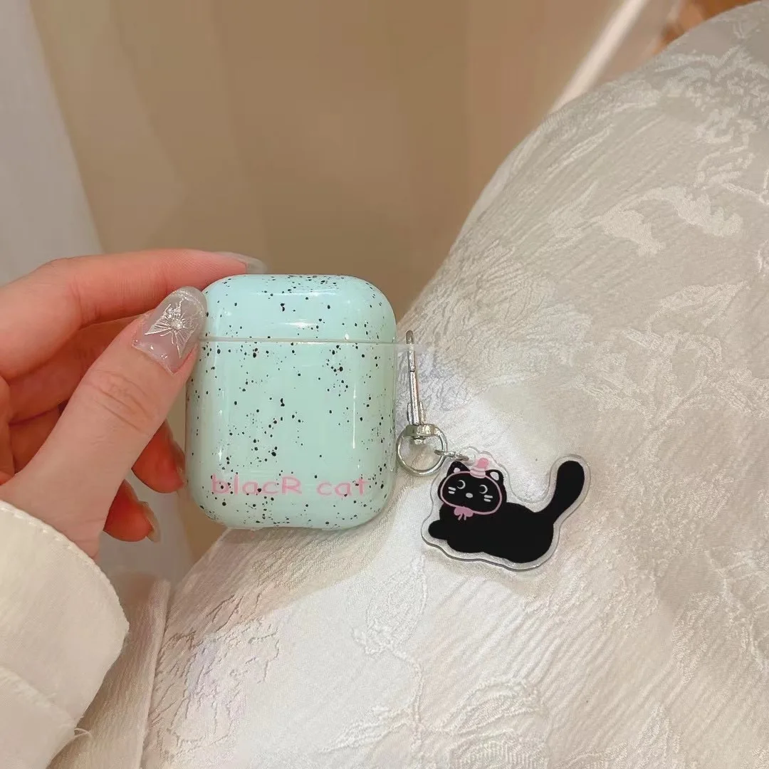 Mint Chocolate AirPods Charger Case Cover with Cat Charm