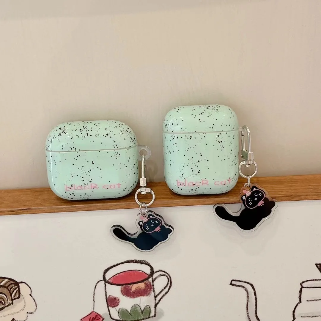 Mint Chocolate AirPods Charger Case Cover with Cat Charm