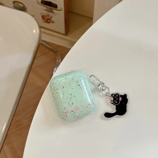 Mint Chocolate AirPods Charger Case Cover with Cat Charm