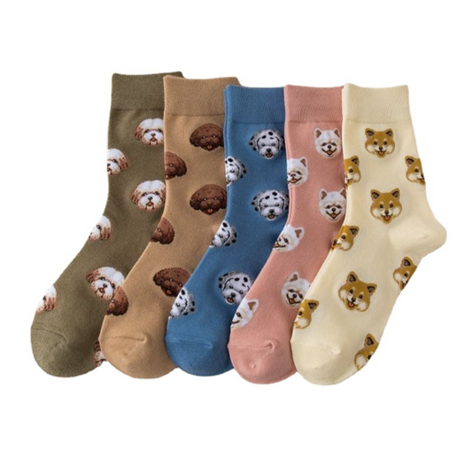 Dog Friends Crew Socks (5 Designs)