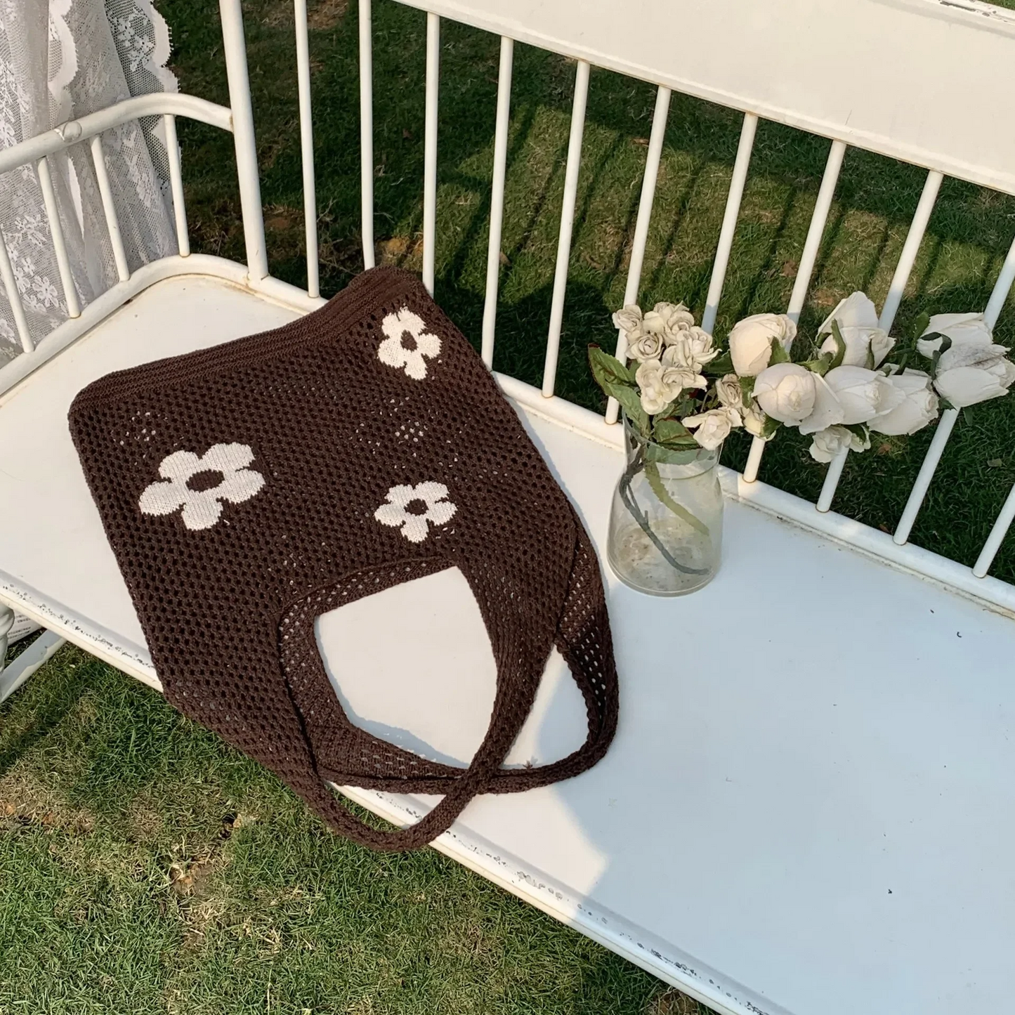 Daisy Knitted Tote (10 Colours)