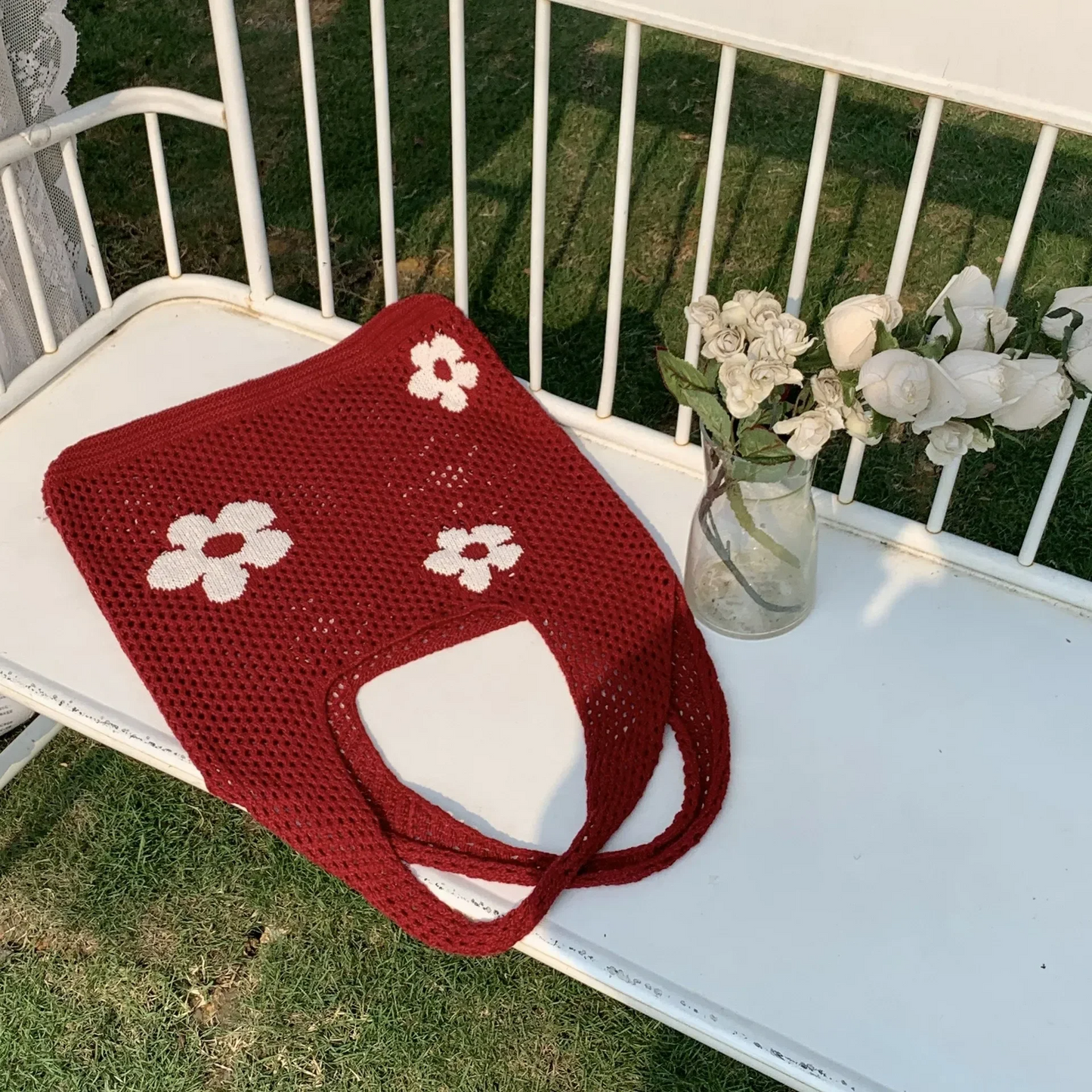 Daisy Knitted Tote (10 Colours)