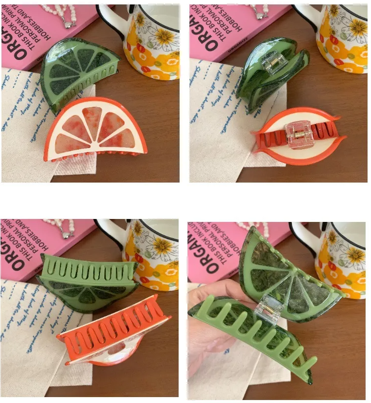 Glossy Citrus Fruit Acrylic Fruit Hair Claw Clip (3 Designs)