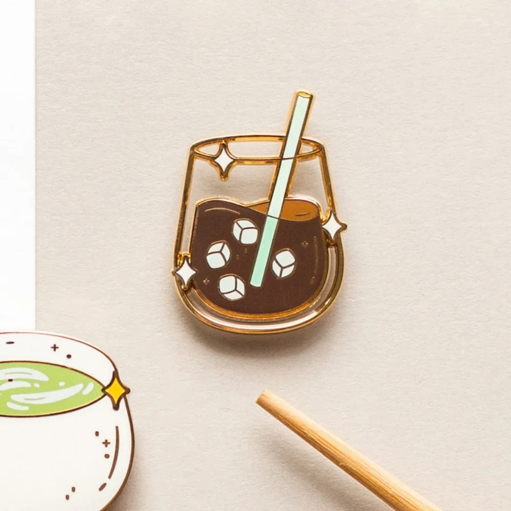 Iced Americano Coffee Enamel Pin