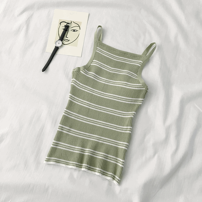 90s Stripe Knit Tank (6 Colours) - Ice Cream Cake