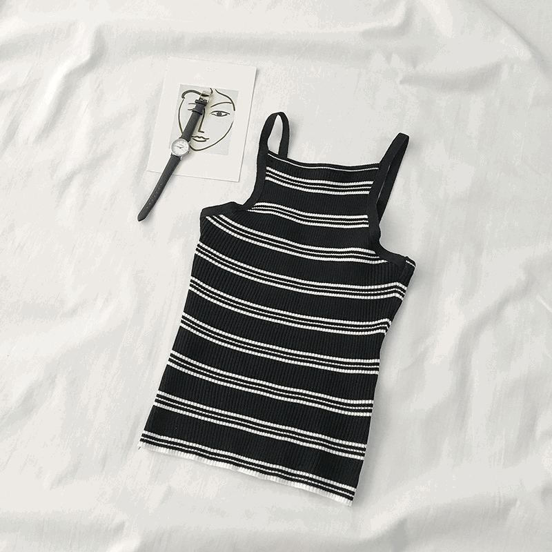 90s Stripe Knit Tank (6 Colours) - Ice Cream Cake