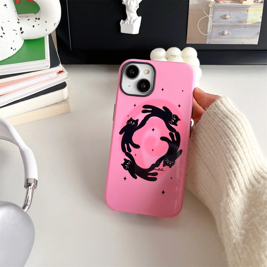 Pink Pirouette Cats iPhone Case