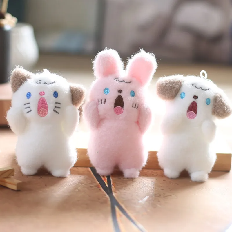 Surprised Animal Character Plush Keychain (3 Designs)