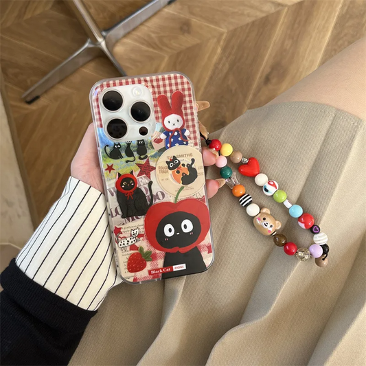 Showa Junk Scrap Apple Cats iPhone Case