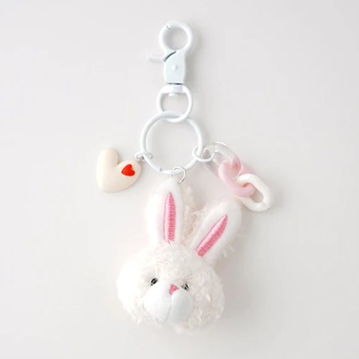 Bunny Face Animal Character Plush Keychain (4 Designs)