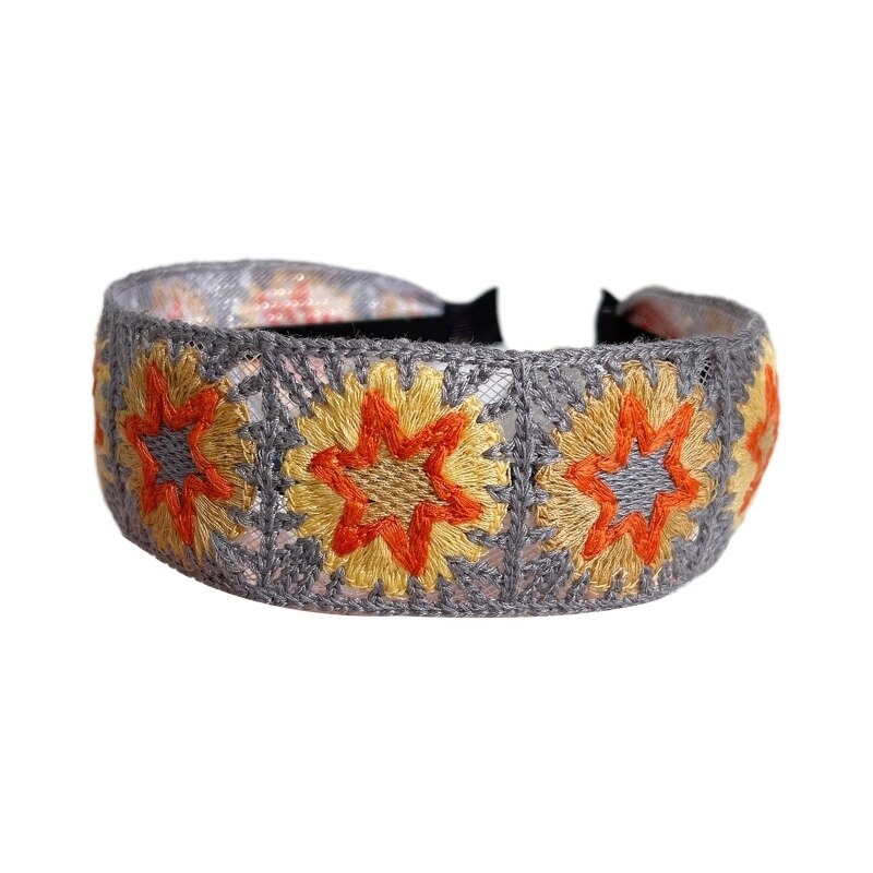 Star Flower Embroidery Headband (5 Colours)