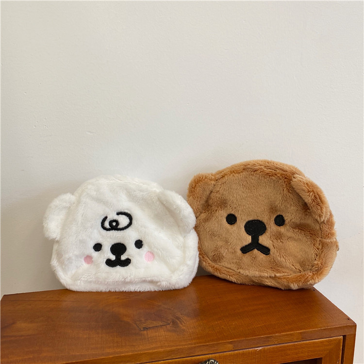 Plush Teddy Bear Face Zipper Pouch (2 Designs)