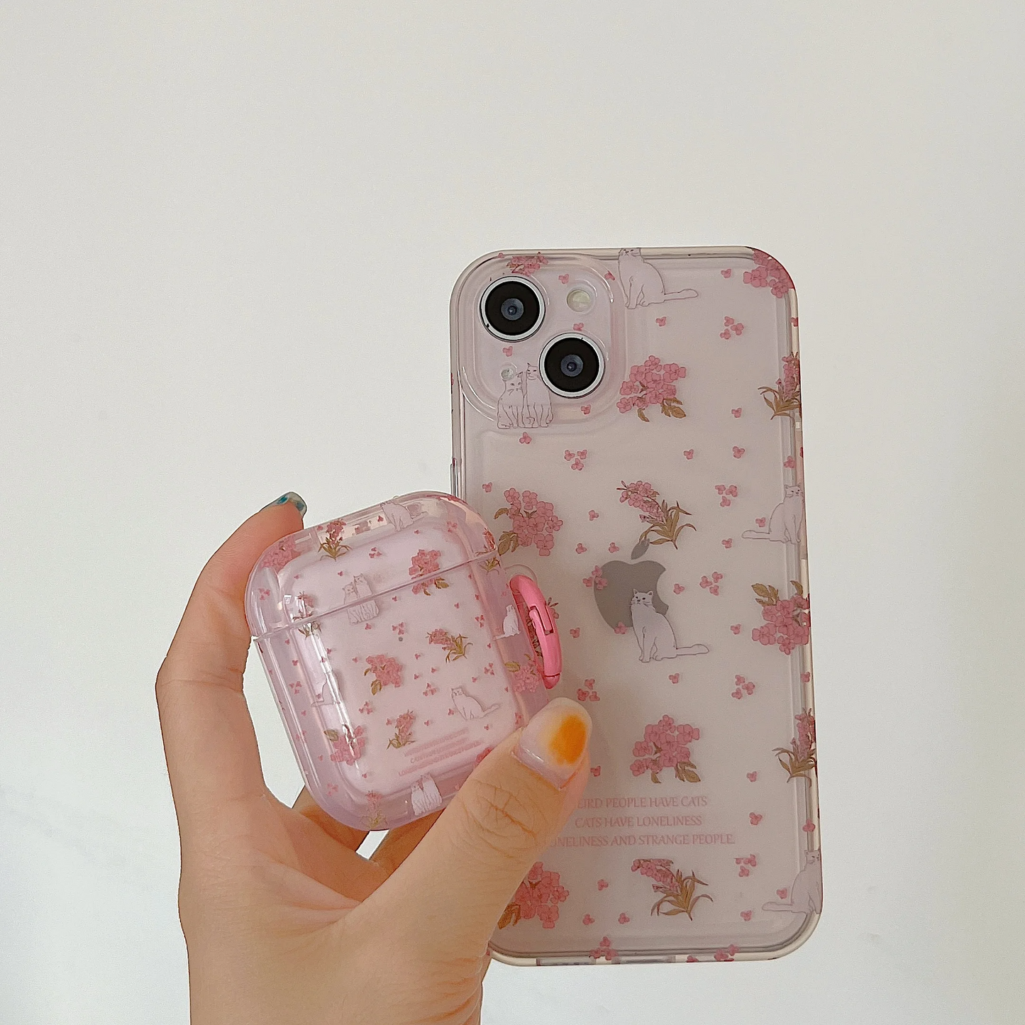 Cherry Blossom Cats AirPods Charger Case Cover