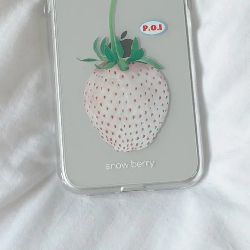 White Strawberry iPhone Case