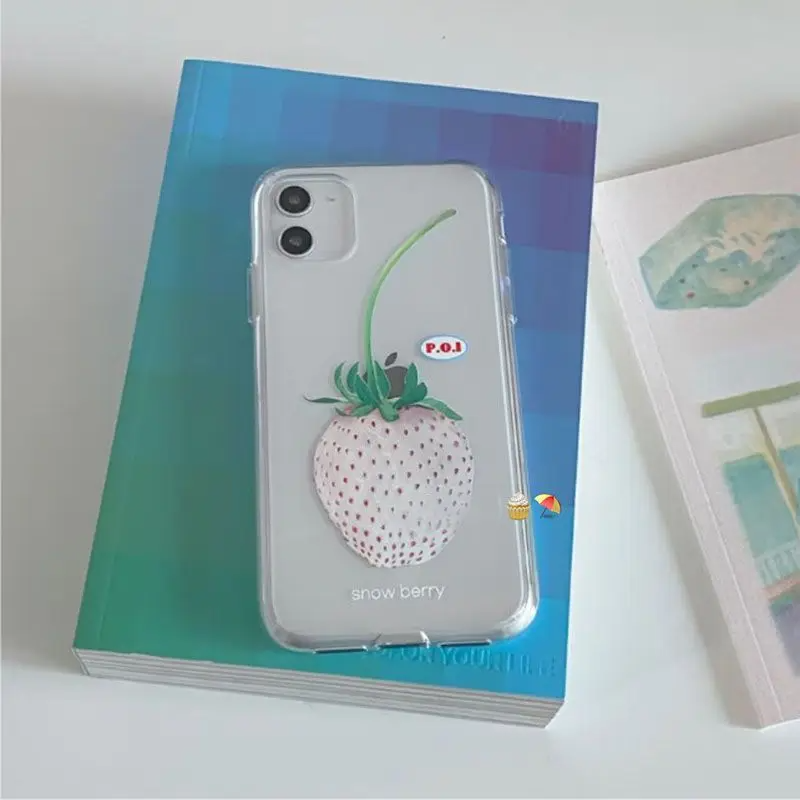 White Strawberry iPhone Case