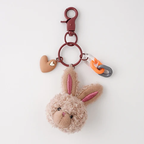 Bunny Face Animal Character Plush Keychain (4 Designs)