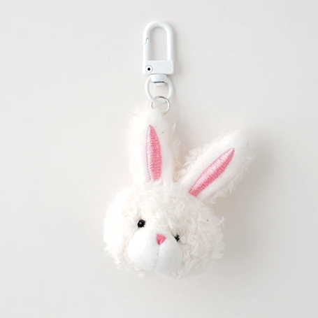 Bunny Face Animal Character Plush Keychain (4 Designs)